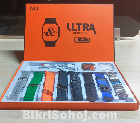 Y80 Ultra Smartwatch With 8 Strap